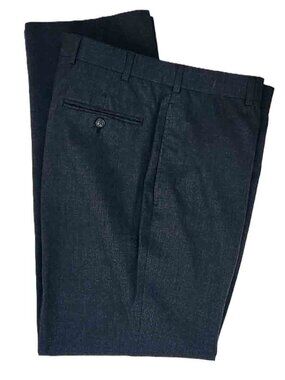 Brooks Brothers 346 Gray Wool Dress Pants Flat Front Men's Size 34 X 30